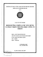 Định hướng chiến lược xây dựng và phát triển thương hiệu công ty ORION   tài liệu, ebook, giáo trình 