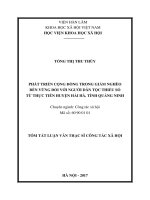 Phát triển cộng đồng trong giảm nghèo bền vững đối với người dân tộc thiểu số từ thực tiễn huyện hải hà, tỉnh quảng ninh tt 