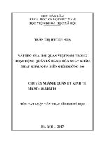 Vai trò của hải quan việt nam trong quản lý hàng hóa xuất khẩu, nhập khẩu qua biên giới đường bộ tt