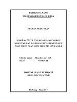 tóm tắt Nghiên cứu và ứng dụng mạng Nơron nhân tạo vào bài toán ước lượng nỗ lực phát triển phần mềm theo mô hình Agile