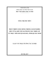 Phát triển cộng đồng trong giảm nghèo bền vững đối với người dân tộc thiểu số từ thực tiễn huyện Hải Hà, tỉnh Quảng Ninh