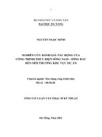 Nghiên cứu đánh giá tác động của công trình thủy điện sông Nam - sông Bắc đến môi trường khu vực dự án