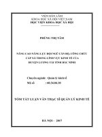 Nâng cao năng lực đội ngũ cán bộ, công chức cấp xã trong lĩnh vực kinh tế của huyện lương tài, tỉnh bắc ninh tt