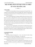 Sáng kiến kinh nghiệm Một số biện pháp giúp học sinh cải thiện kỹ năng nói Tiếng Anh