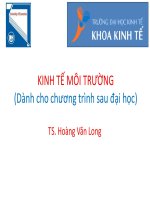 Bài giảng Kinh tế môi trường  Chương 7 Kinh tế tài nguyên thiên nhiên, chất thải và đa dạng sinh học