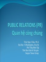 Bài giảng Quan hệ công chúng PUBLIC RELATIONS (PR)