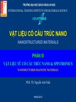 Bài giảng Vật liệu có cấu trúc Nano Phần 3  PGS.TS. Nguyễn Anh Tuấn