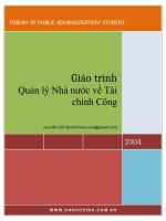 TÀI LIỆU THAM KHẢO  GIÁO TRÌNH QUẢN lý NHÀ nước về tài CHÍNH CÔNG