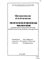 Tổng quan khoa học đề tài cấp bộ Phát huy vai trò của tri thức nữ Việt Nam trong thời kỳ đổi mới