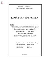 Thực trạng và các yếu tố liên quan ảnh hưởng đến việc chăm sóc răng miệng của học sinh lớp 5 trường tiểu học Tiên Dương, Đông An, Hà Nội