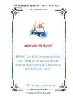 Thiết kế hệ thống truyền động Van - Động cơ với các yêu cầu cho trước sử dụng bộ biến đổi chỉnh lưu có điều khiển cầu 3 pha