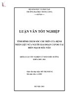 Tình hình chăm sóc chi trên của bệnh nhân liệt nửa người giai đoạn cấp do tai biến mạch máu não