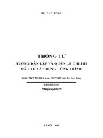 Hướng dẫn lập và quản lý chi phí đầu tư xây dựng