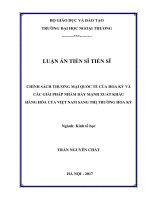 Chính sách thương mại quốc tế của hoa kỳ và các giải pháp nhằm đẩy mạnh xuất khẩu hàng hóa của việt nam sang thị trường hoa kỳ 