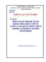 Khóa luận tốt nghiệp Biên soạn Ebook giáo khoa hóa học lớp 10 nâng cao bằng phần mềm Adobe Acrobat 9.0 Pro Extended