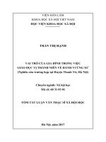 Vai trò của gia đình trong việc giáo dục vị thành niên về hành vi ứng xử (nghiên cứu tại huyện thanh trì – hà nội) tt 