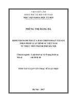 Định tội danh đối với tội lừa đảo chiếm đoạt tài sản theo luật hình sự việt nam từ thực tiễn thành phố hà nội tt 