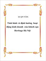 Tình hình và định hướng hoạt động kinh doanh của khách sạn Heritage Hà Nội