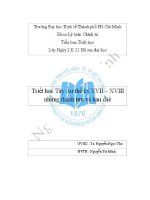 Tiểu luận Triết học Tây Âu thế kỷ 17 - 18 những thành tựu và hạn chế