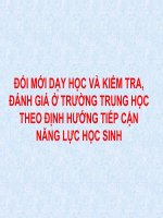 Đổi Mới Dạy Học Và Kiểm Tra, Đánh Giá Ở Trường Trung Học Theo Định Hướng Tiếp Cận Năng Lực Học Sinh