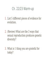 Lecture AP Biology  Chapter 23 The evolution of populations