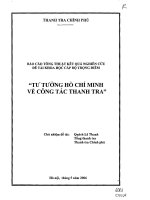 Tư tưởng Hồ Chí Minh về công tác thanh tra