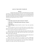 BÀI GIẢNG CHI TIẾT môn NHÀ nước và PHÁP LUẬT   CHUYÊN đề QUẢN lý NHÀ nước về KINH tế