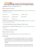 Giải bài tập SGK Tiếng Anh lớp 12 Unit 10: Endangered Species 