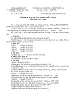 KẾ HOẠCH HỌP BAN ĐẠI DIỆN CHA MẸ HỌC SINH