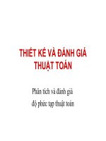 Bài giảng THIẾT KẾ VÀ ĐÁNH GIÁ THUẬT TOÁN