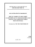 Hợp tác nghiên cứu phát triển các hệ thống xử lý ảnh nhanh trên cơ sở áp dụng công nghệ mạng nơron phi tuyến tế bào - PGS.TS Phạm Thượng Cát - Copy