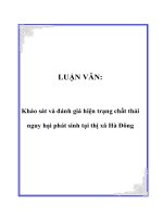 Khảo sát và đánh giá hiện trạng chất thải nguy hại phát sinh tại thị xã Hà Đông