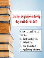 Thuyết trình môn giao tiếp kinh doanh đại học có phải con đường duy nhất để vào đời 