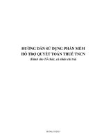 HƯỚNG DẪN SỬ DỤNG PHẦN MỀM HỖ TRỢ QUYẾT TOÁN THUẾ TNCN