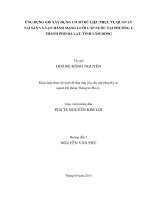Ứng dụng GIS xây dựng cơ sở dữ liệu phục vụ quản lý tài sản và vận hành mạng lưới cấp nước tại Phườn