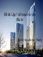 Đề Tài Lập 1 Kế Hoạch Tư Vấn Đầu Tư