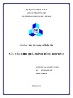 Tiểu luận XÚC TÁC CHO QUÁ TRÌNH TỔNG HỢP DME
