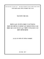 Phân lập, tuyển chọn và sử dụng một số chủng vi sinh vật nhằm nâng cao hiệu quả sản xuất lạc trên vùng đất cát biển bình định 