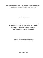 Nghiên cứu các giải pháp nâng cao chất lượng Giáo dục thể chất cho học sinh các trường tiểu học Tỉnh Thanh Hóa