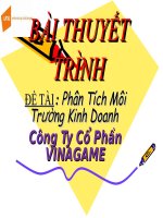 Phân Tích Môi Trường Kinh Doanh Công Ty Cổ Phần VINAGAME