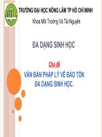 Bài giảng Đa dạng sinh học Văn bản pháp lý về bảo tồn đa dạng sinh học