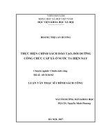 Thực hiện chính sách đào tạo, bồi dưỡng công chức cấp xã ở nước ta hiện nay