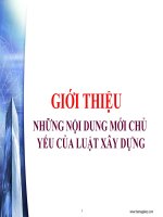 Những Nội Dung Mới Chủ Yếu Của Luật Xây Dựng