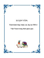 Tình hình thực hiện các dự án FDI ở Việt Nam trong thơì gian qua