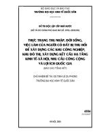 Thực trạng thu nhập, đời sống, việc làm của người có đất bị thu hồi để xây dựng, các khu công nghiệp, khu đô thị, xây dựng kết cấu hạ tầng kinh tế - xã hội