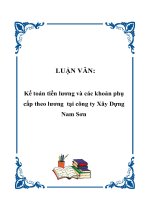 Kế toán tiền lương và các khoản phụ cấp theo lương tại công ty Xây Dựng Nam Sơn