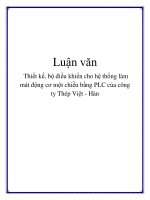 Thiết kế, bộ điều khiển cho hệ thống làm mát động cơ một chiều bằng PLC của công ty Thép Việt - Hàn