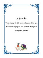 Thực trạng và giải pháp nâng cao hiệu quả đầu tư xây dựng cơ bản tại tỉnh Hưng Yên trong thời gian tới