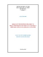 Khảo sát thành phần hóa học và hoạt tính kháng oxy hóa của loài địa y Dirinaria Applanata (FÉE) D. D. Awasthi