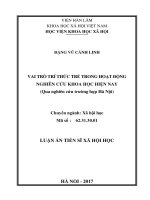 Vai trò của trí thức trẻ trong hoạt động nghiên cứu khoa học hiện nay (qua nghiên cứu trường hợp hà nội) tt 